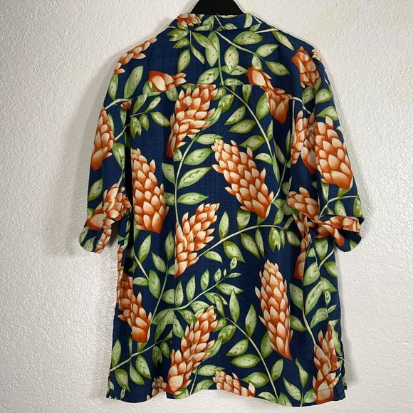Tommy Bahama Floral Multicolor Print Hawaiian Camp Shirt 100% Silk Men's Size XL - Picture 6 of 7